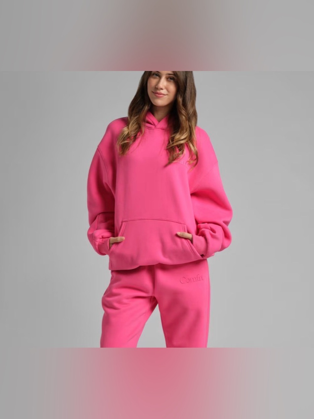 NWOT COMFRT Minimalist Hoodie -
Mega in Hot Pink Size Medium - Picture 2 of 7